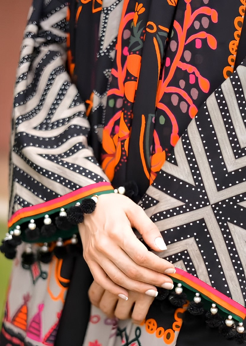 ZARA NOIR – Wool Shawl 3-Piece Printed Dress (Stitched) AD