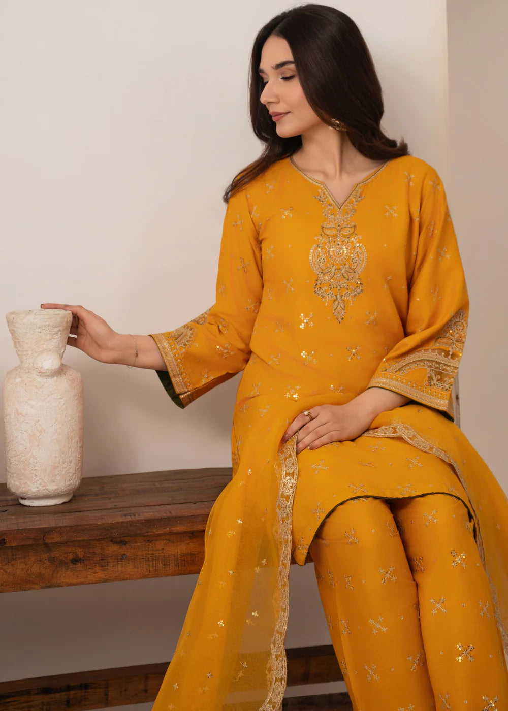 Sona Embroidered 3PC Dress T