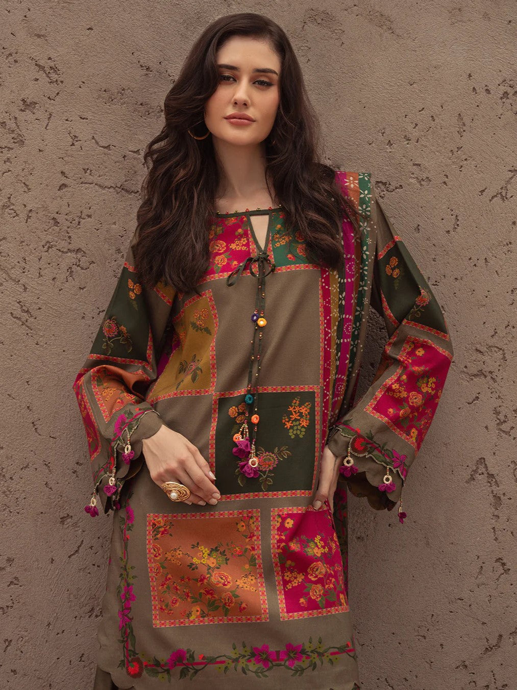 3 Piece Arzoo Brown Suit for Women – Elegant Party Wear Stitched Outfit