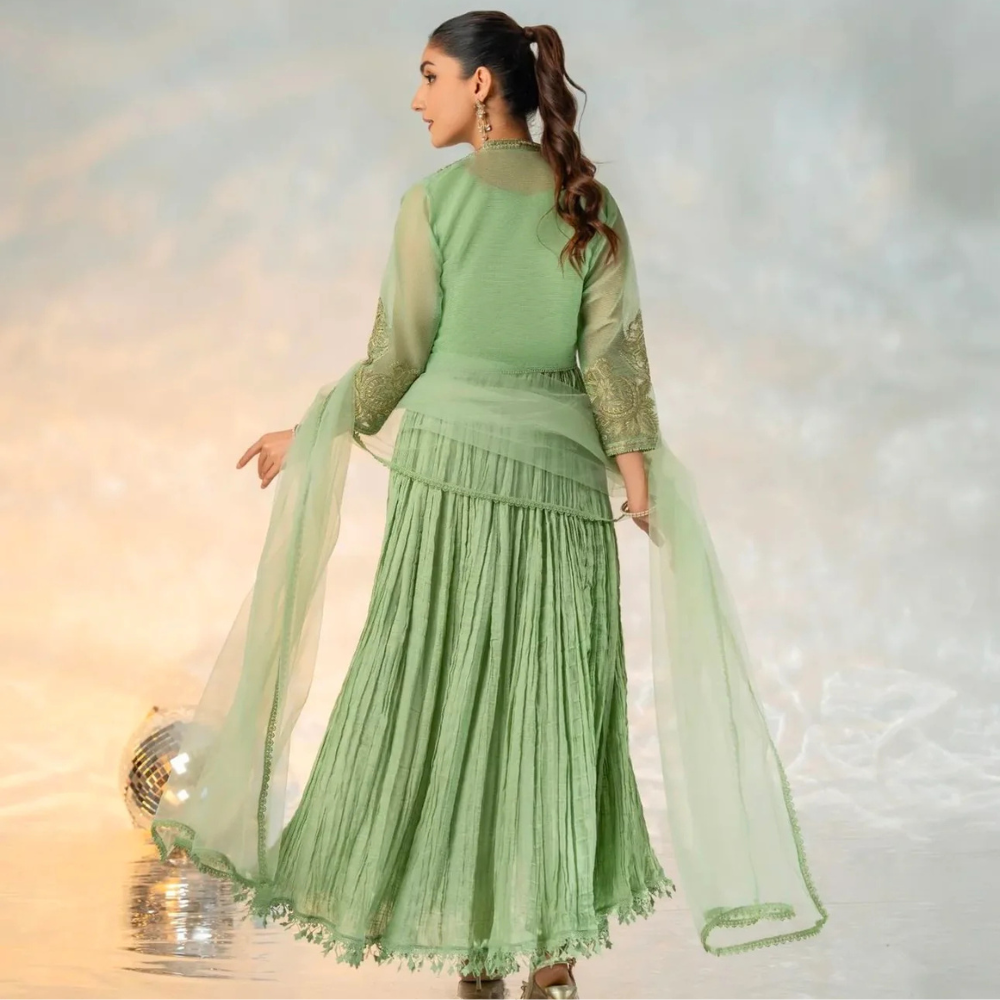 Stunning Green Anarkali Dress – Timeless Elegance & Grace