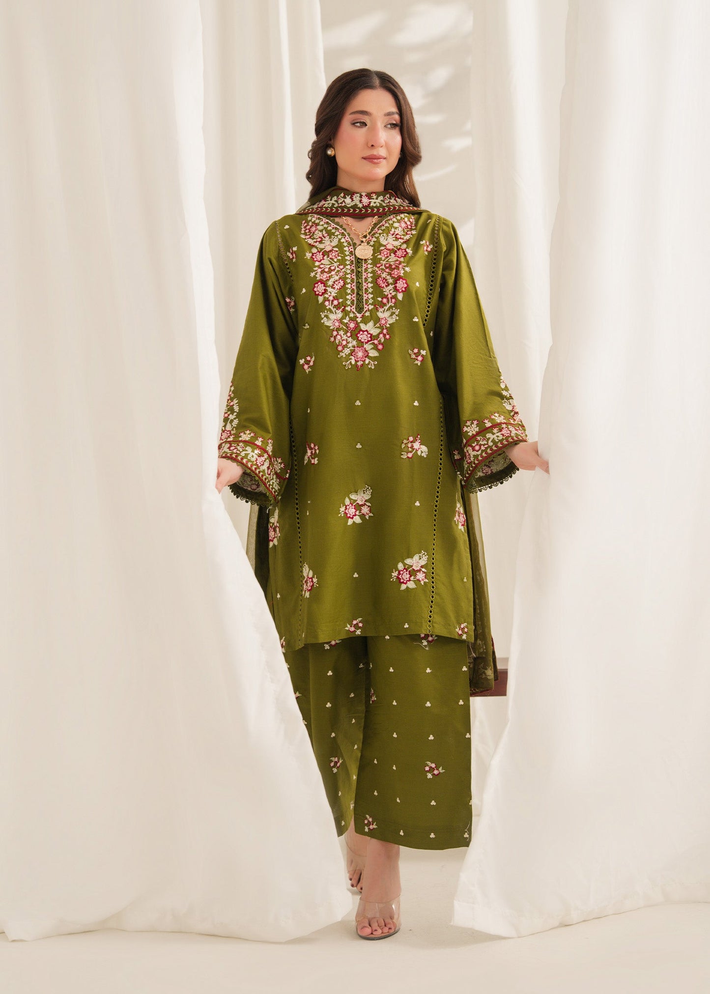 Anarkali Embroidered 3PC | Elegant Women’s Suit PL