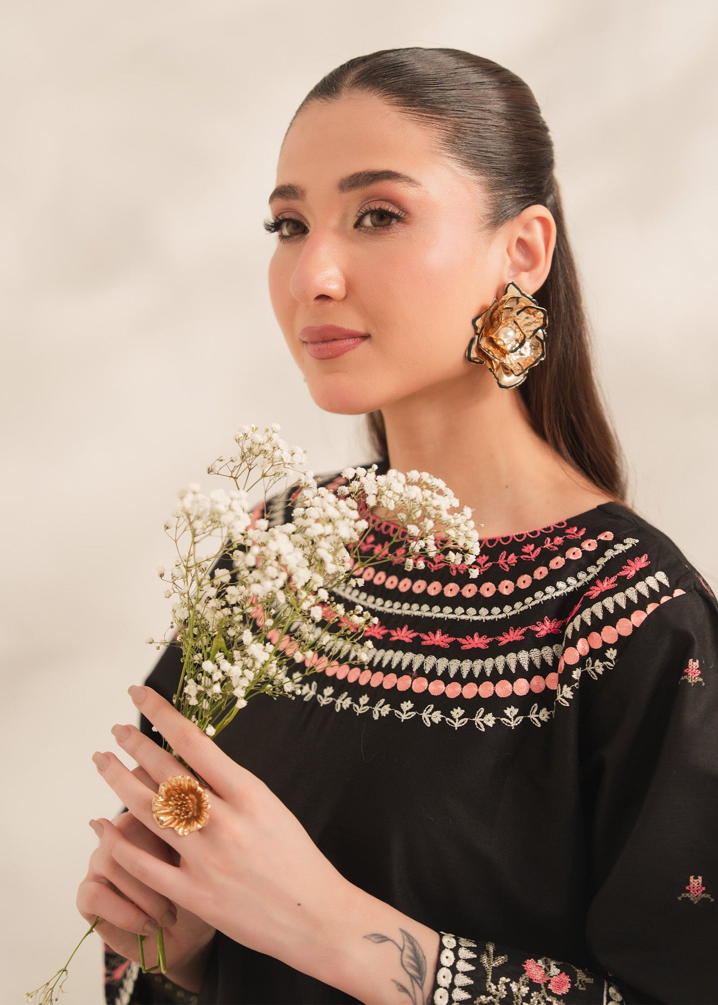 Black Roll Women's Suit | Stylish Pakistani Wear Pl