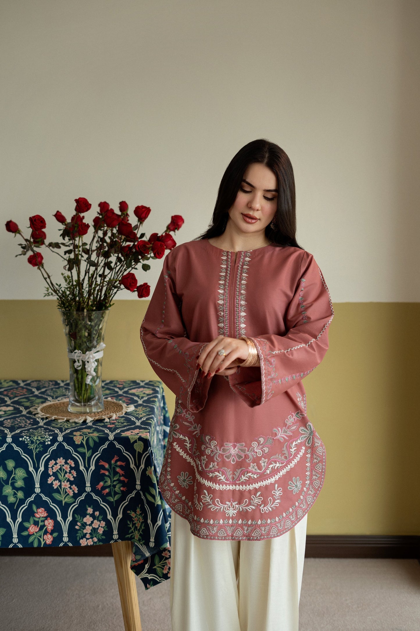 Blush Aura – Elegant Embroidered 2PC Dress AD