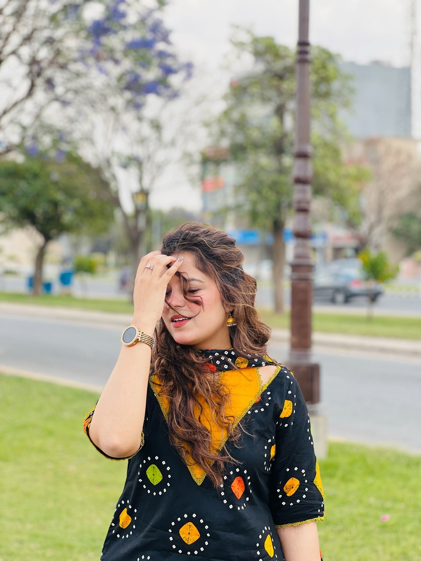 Rangoli Dot Print – Stylish Printed 3 Piece Suit AD