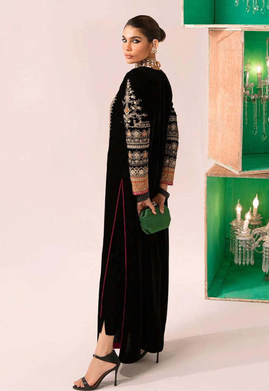 New Arrival Velvet Embroidered Kaftan Long Shirt SS