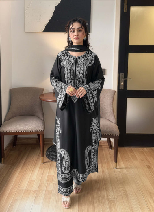 Alize Black 3Pcs Embroidery – Formal Wear | Picnpay