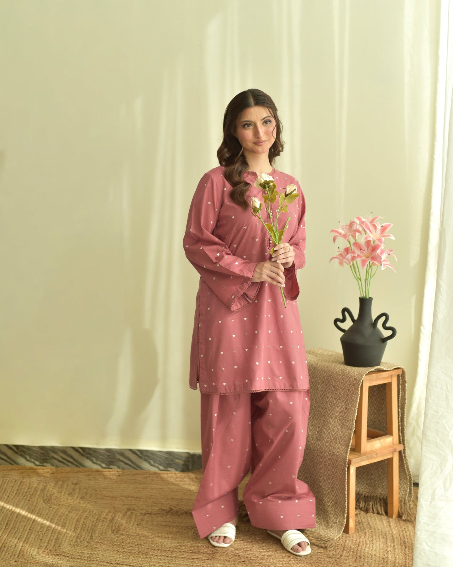 Pink Hearts Co-Ord Set – Stylish Women's Fashion T