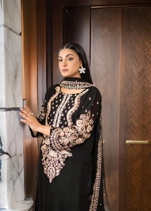 Noir Luxe Embroidered Suit – Luxury Women's Collection T