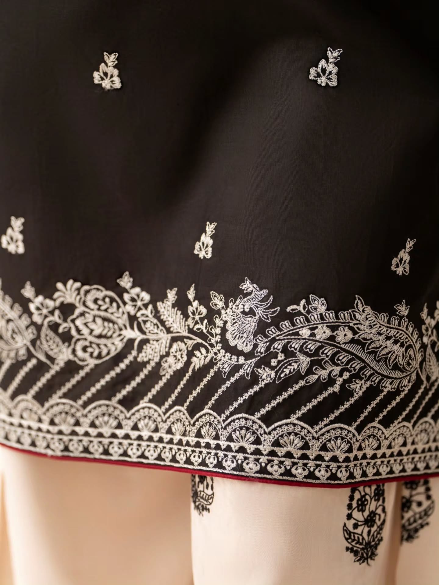 Black Pearl 3Pcs Embroidered Dress for Women | T