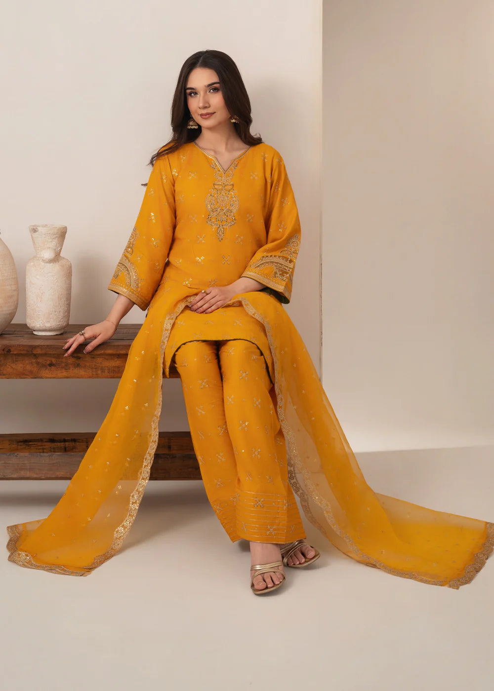 Sona Embroidered 3PC Dress T