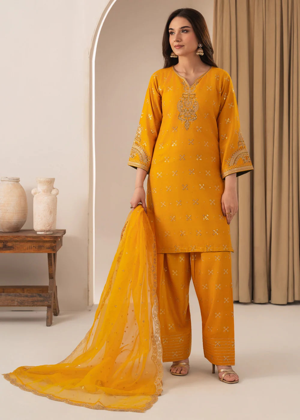 Sona Embroidered 3PC Dress T