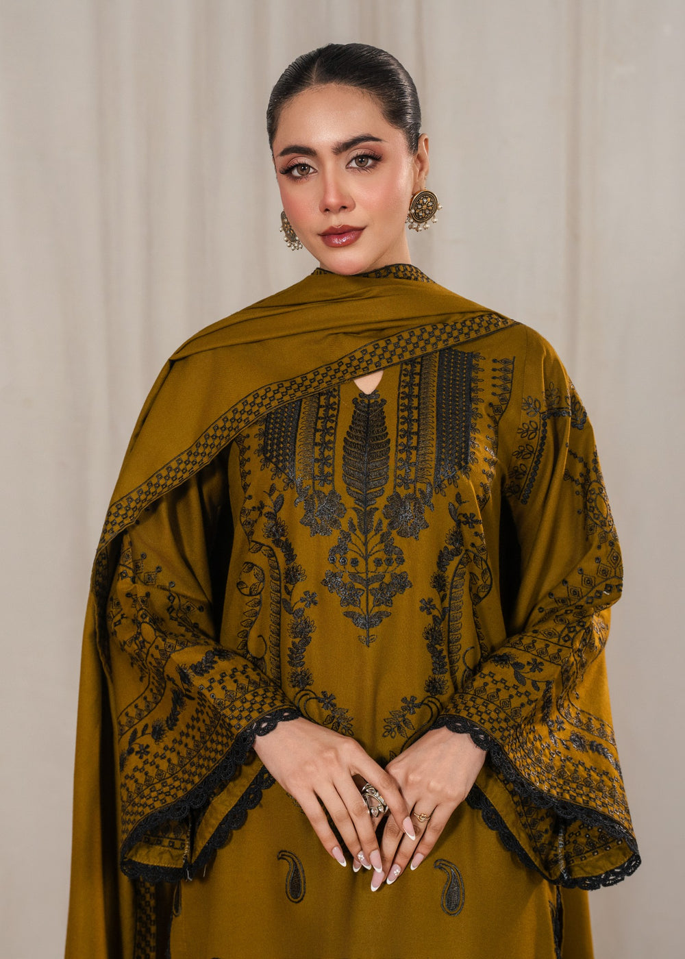 ZAITOON EMBROIDERED 3PC Stitched Lawn Suit PL