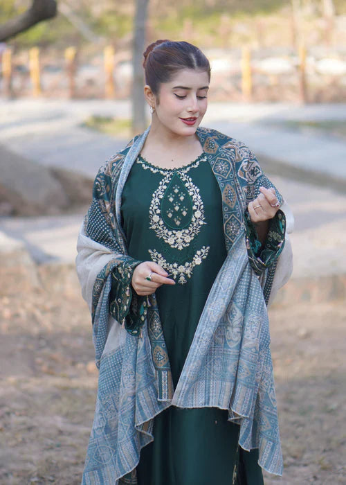 MANNAT EMBROIDERED 3PC  Stitched Lawn Suit PL