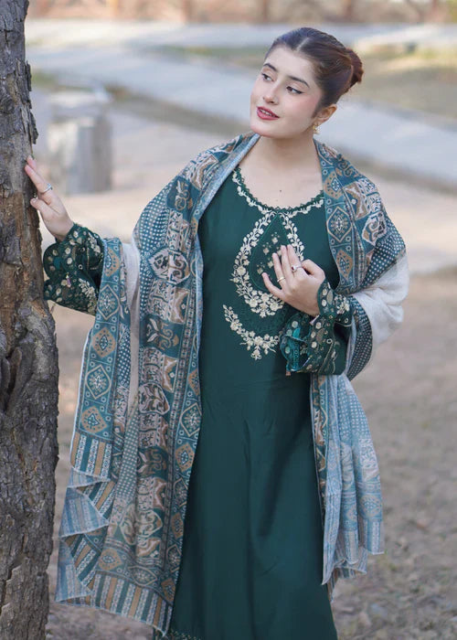 MANNAT EMBROIDERED 3PC  Stitched Lawn Suit PL