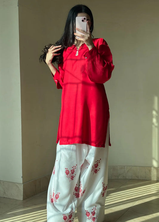 Red Rose 3PC Suit for Women T