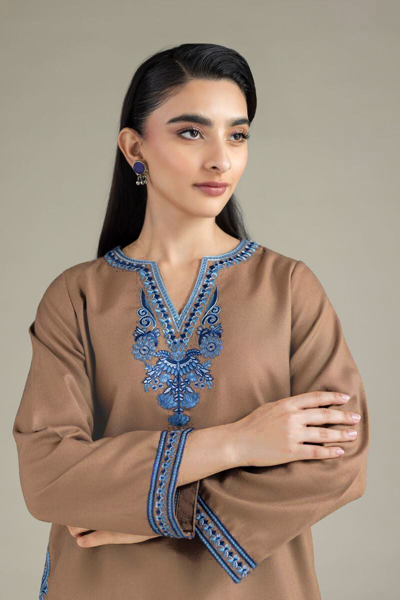 Zarqa Embroidery Cotton Lawn Pocket Dress AD