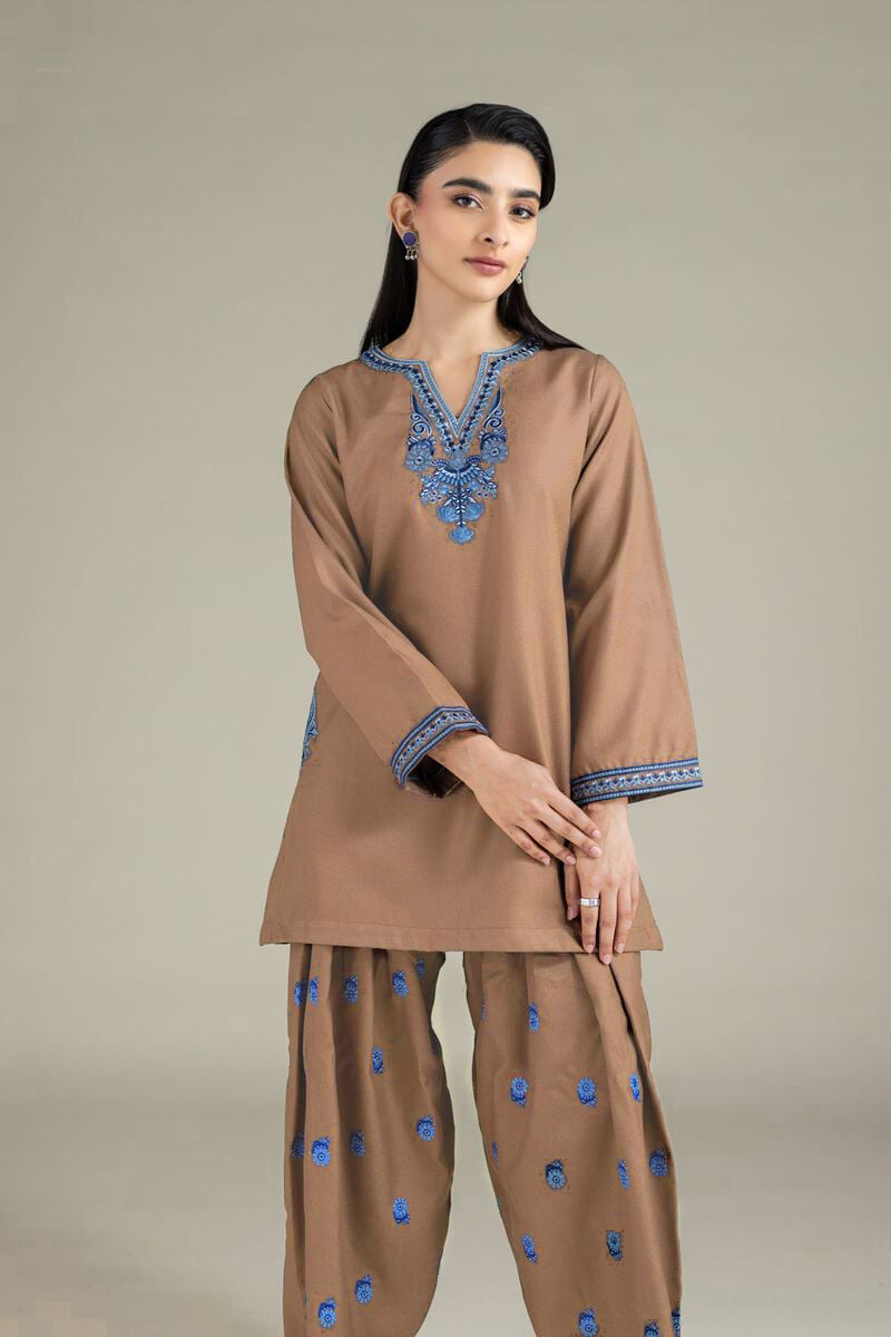 Zarqa Embroidery Cotton Lawn Pocket Dress AD