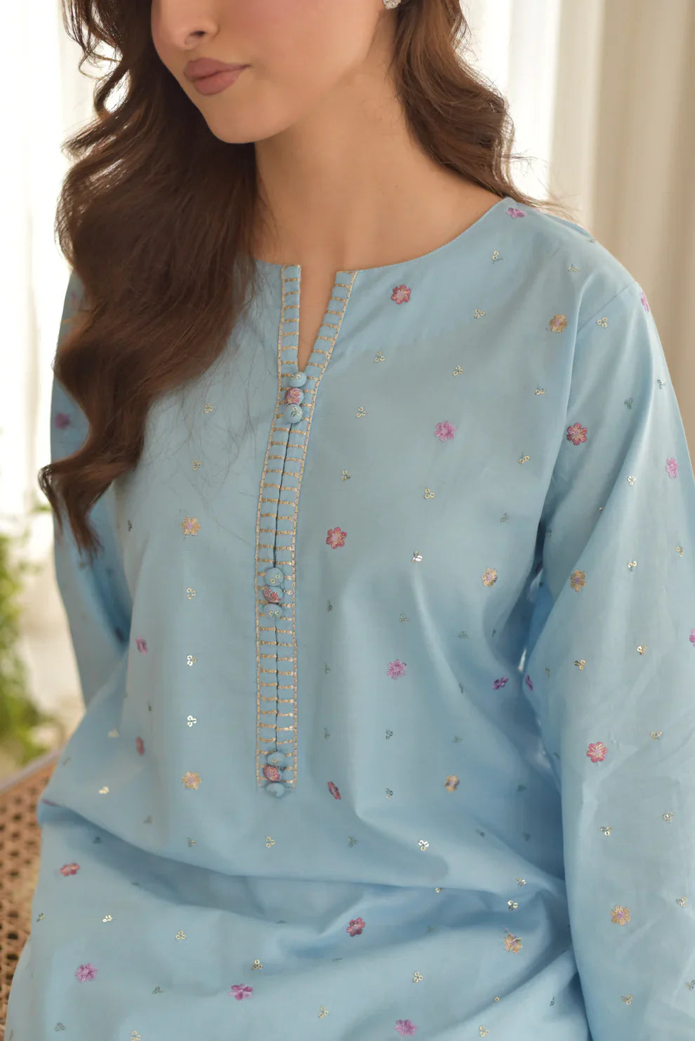Sweet 3 Piece Embroidered Suit – Elegant Women's Wear T