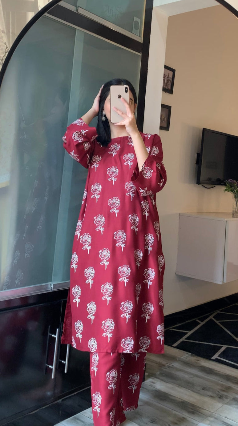 Rose Flower 2pcs Suit
