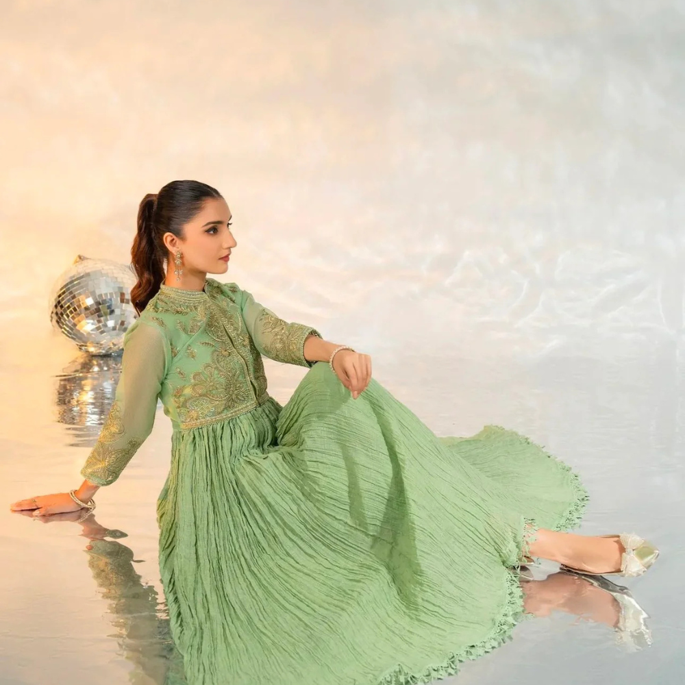Stunning Green Anarkali Dress – Timeless Elegance & Grace