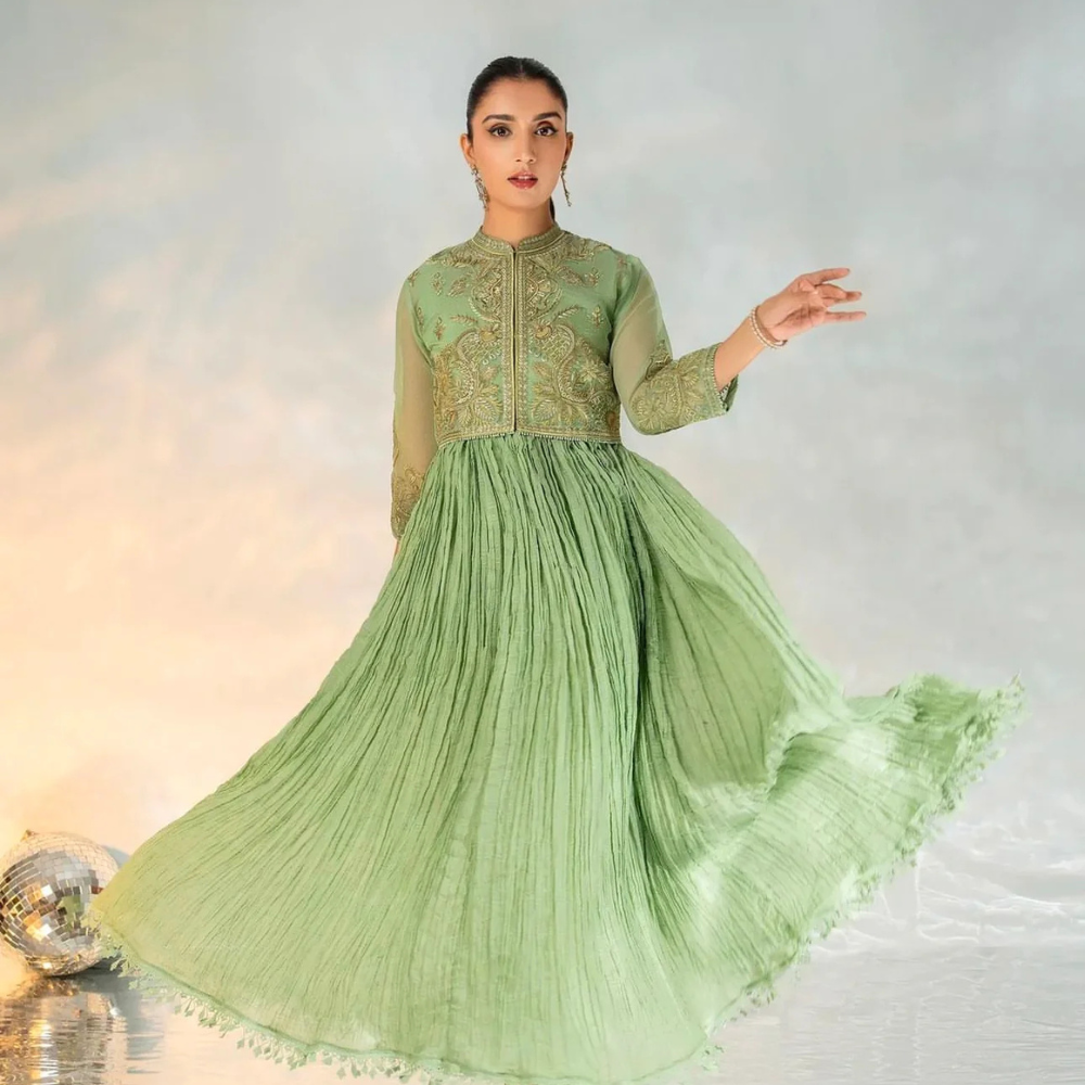 Stunning Green Anarkali Dress – Timeless Elegance & Grace