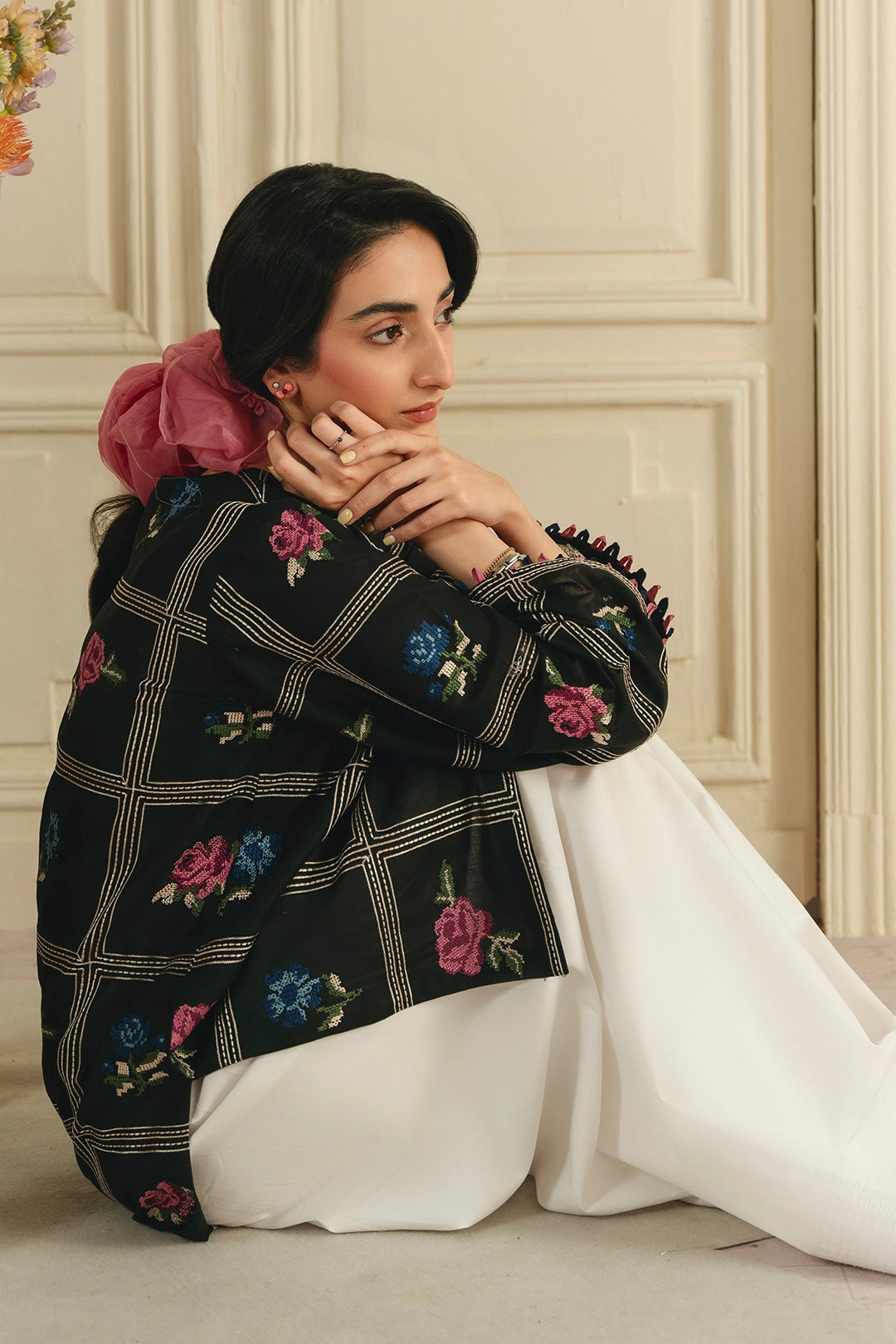 Deep Rose - Cross Stitch Emb 2 Piece Farshi Shalwar Outfit AD