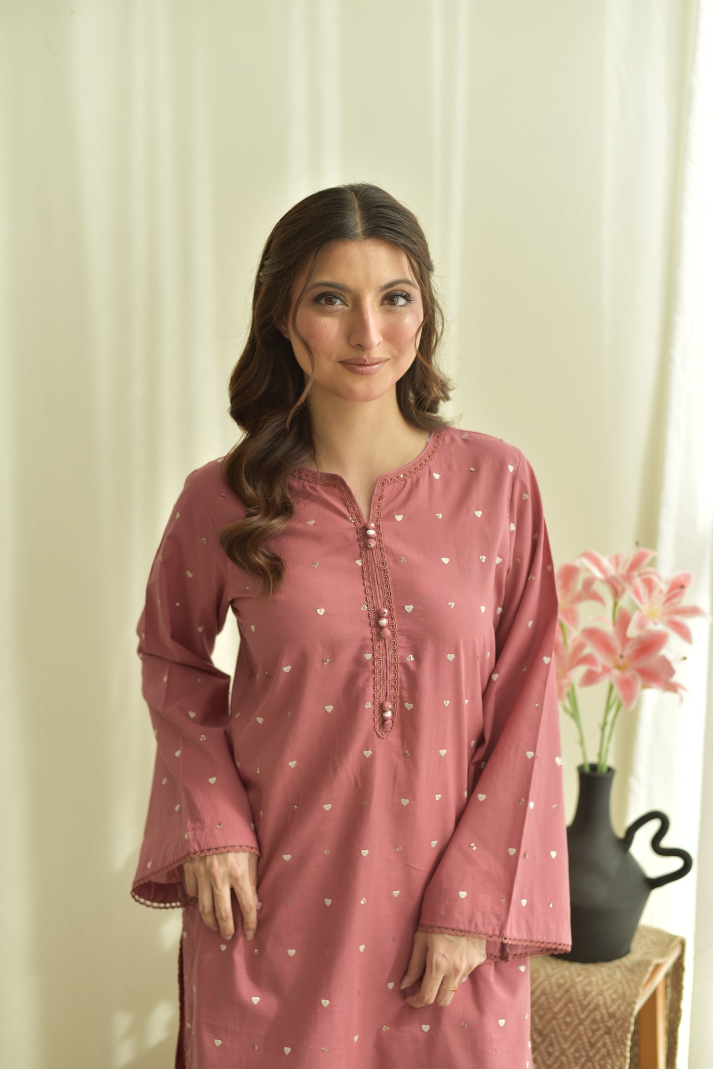 Pink Hearts Co-Ord Set – Stylish Women's Fashion T