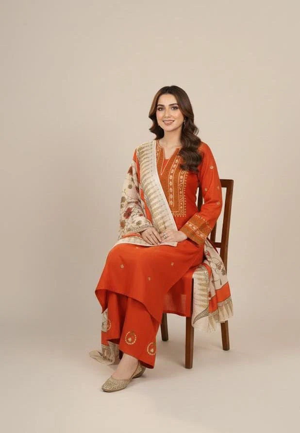 AYAT- 3PC EMBROIDERED WITH  DIGITAL DUPPATA PL