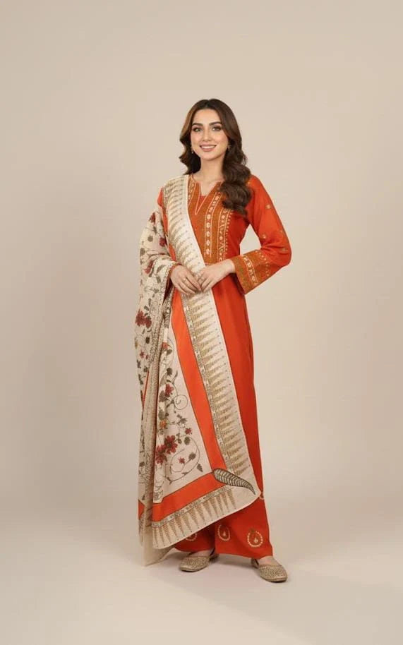AYAT- 3PC EMBROIDERED WITH  DIGITAL DUPPATA PL