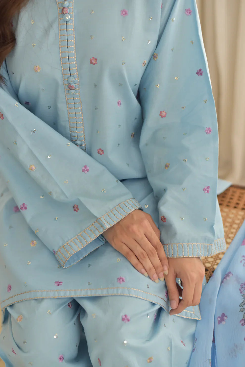 Sweet 3 Piece Embroidered Suit – Elegant Women's Wear T