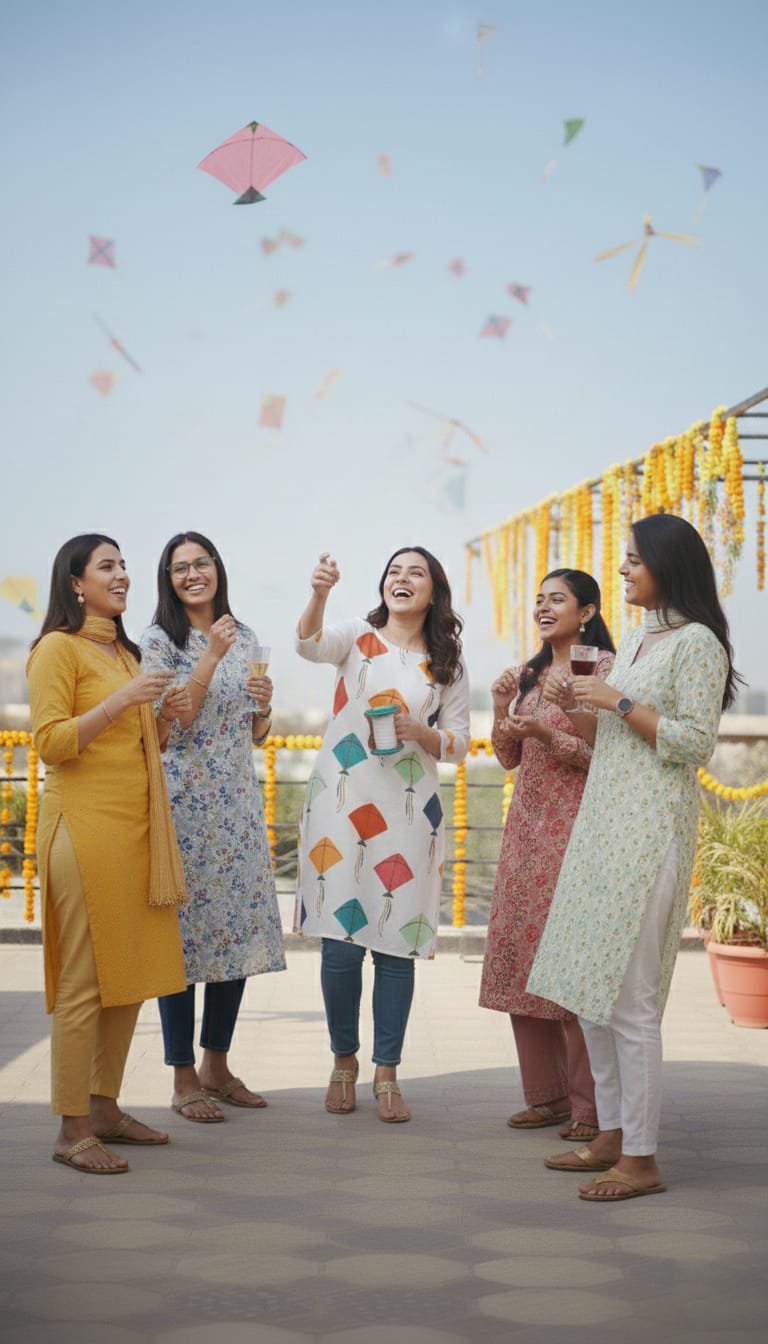 Basant Bloom – Printed Kurti (Stitched) AD