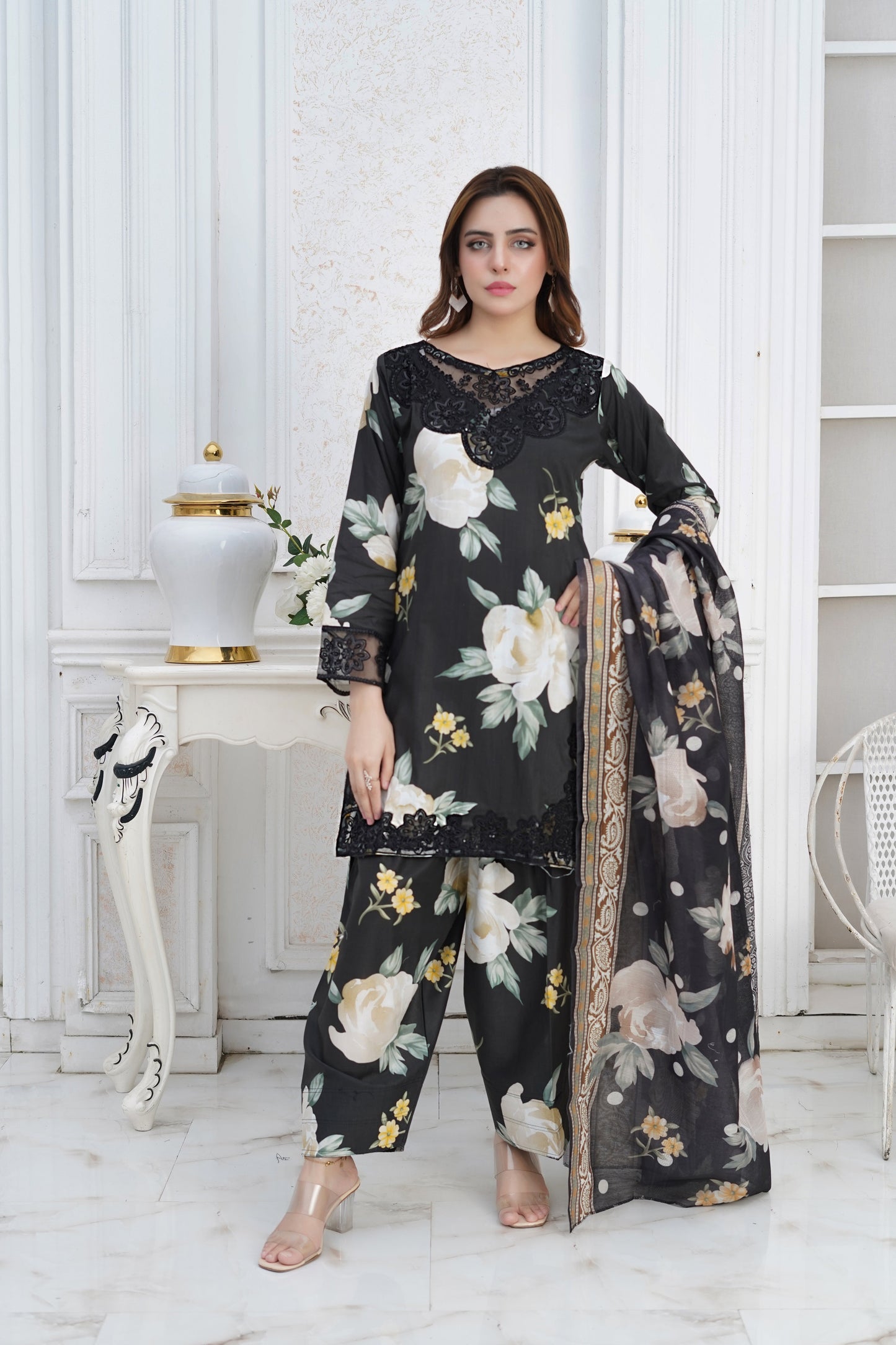 Husn-e-Yaktaa Serenity 3PC Stitched Cotton Lawn Suit H