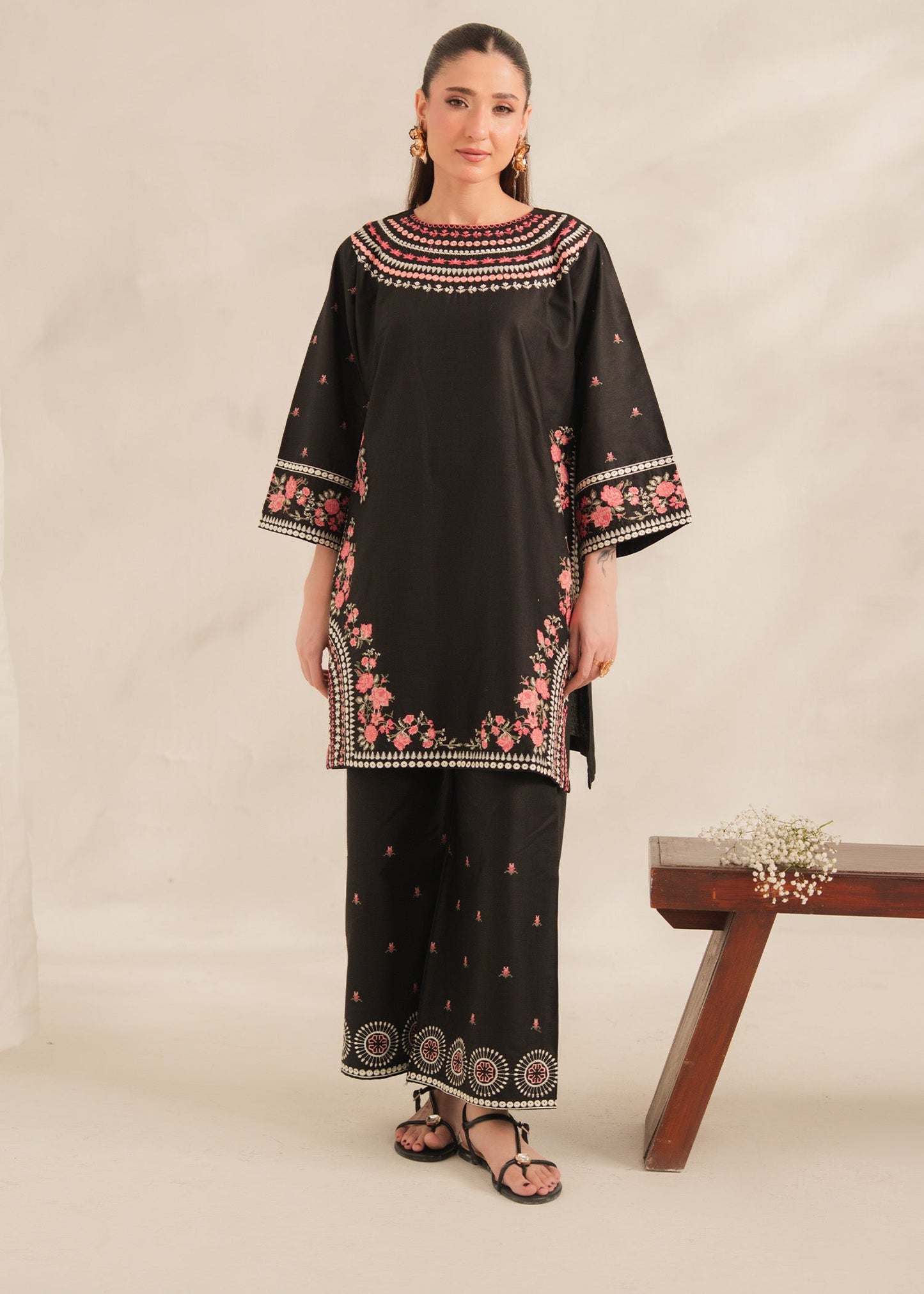 Black Roll Women's Suit | Stylish Pakistani Wear Pl