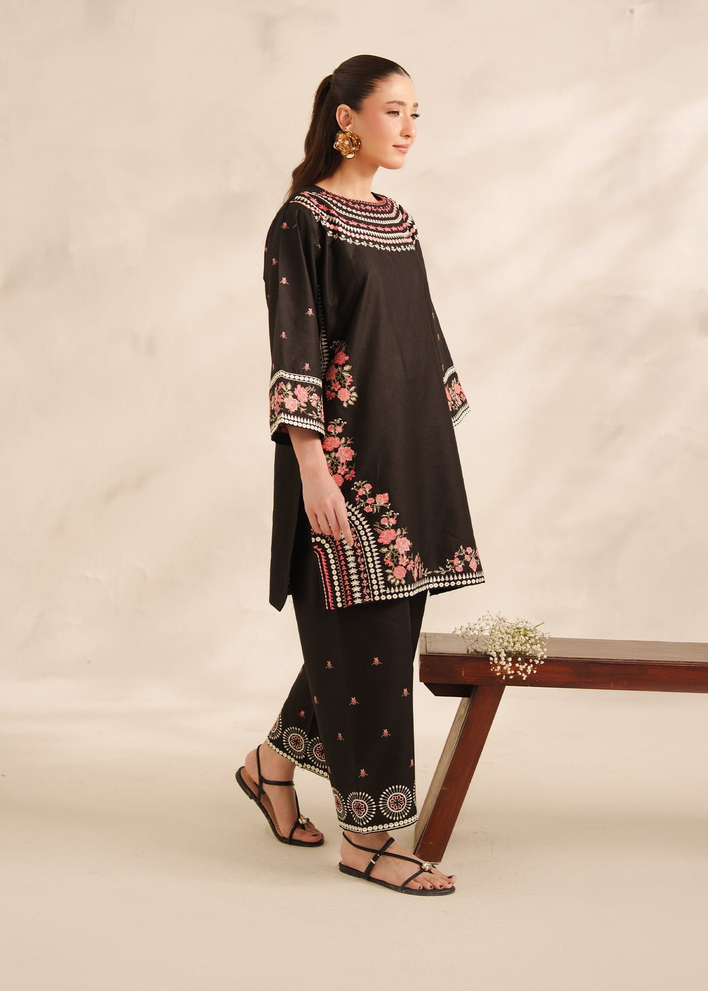 Black Roll Women's Suit | Stylish Pakistani Wear Pl