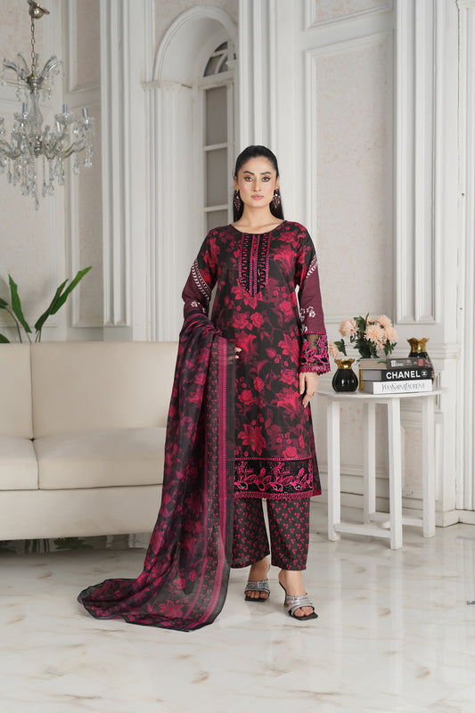 Soz-e-Dil Serenity 3PC Stitched Cotton Lawn Suit H