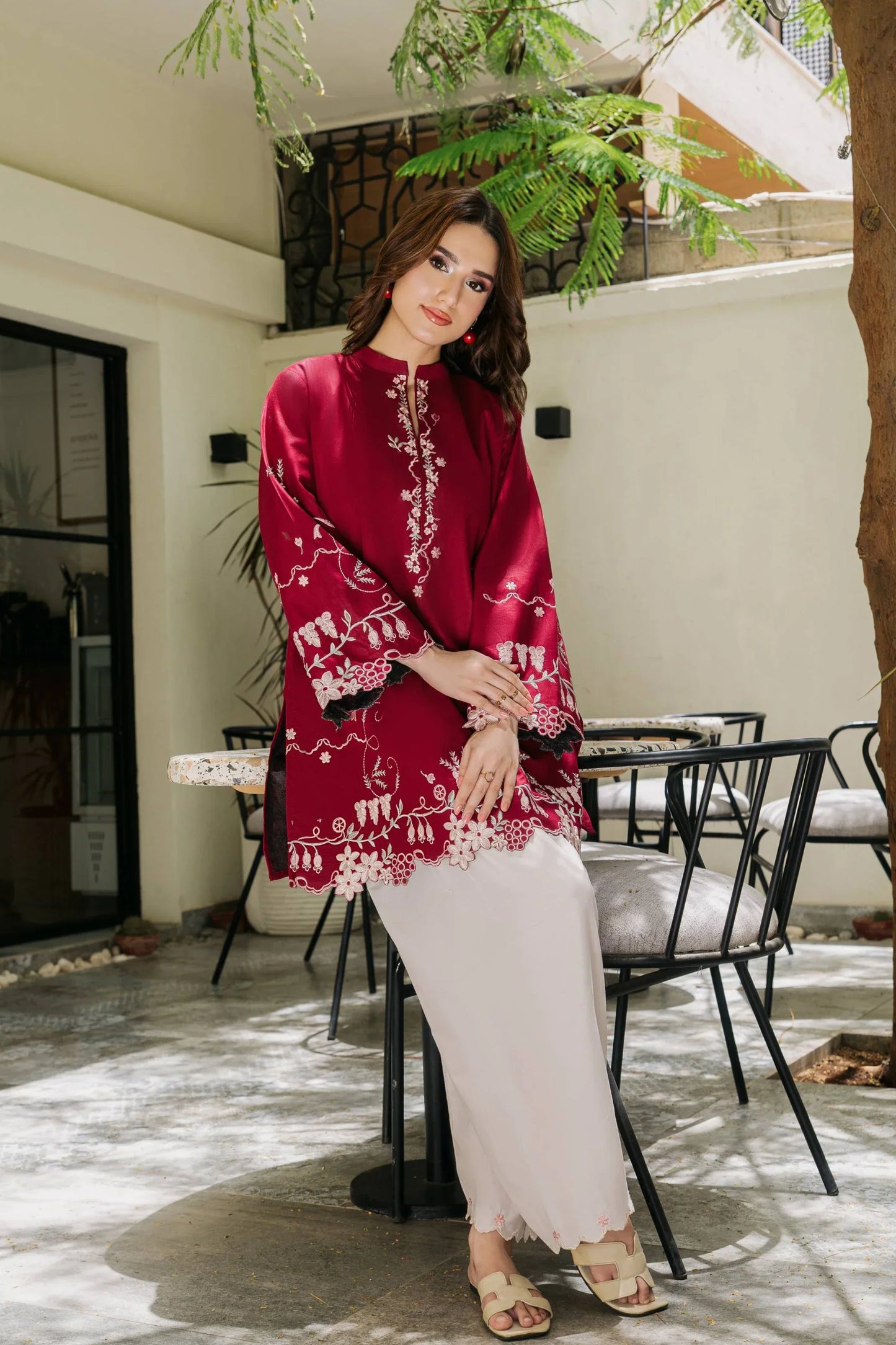 Rosette 3 PCs Embroidered Suit for Women | T