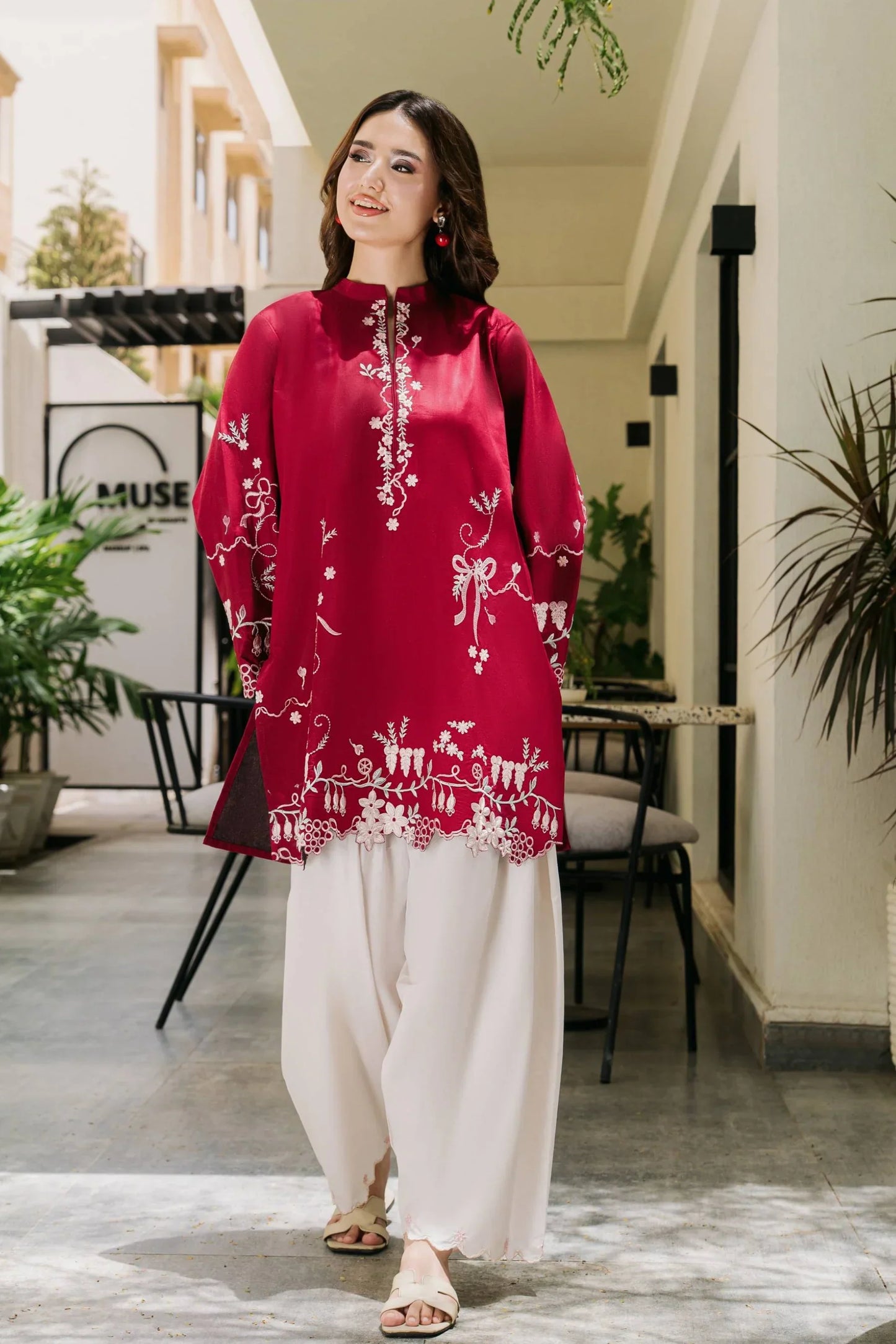 Rosette 3 PCs Embroidered Suit for Women | T