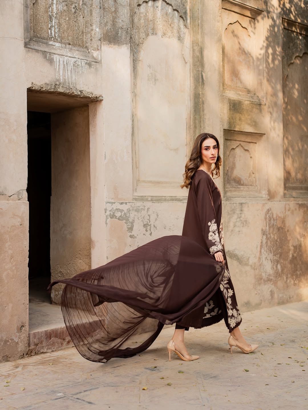 Brownish Embroidered 3Pc Suit – Shop Now | Picnpay