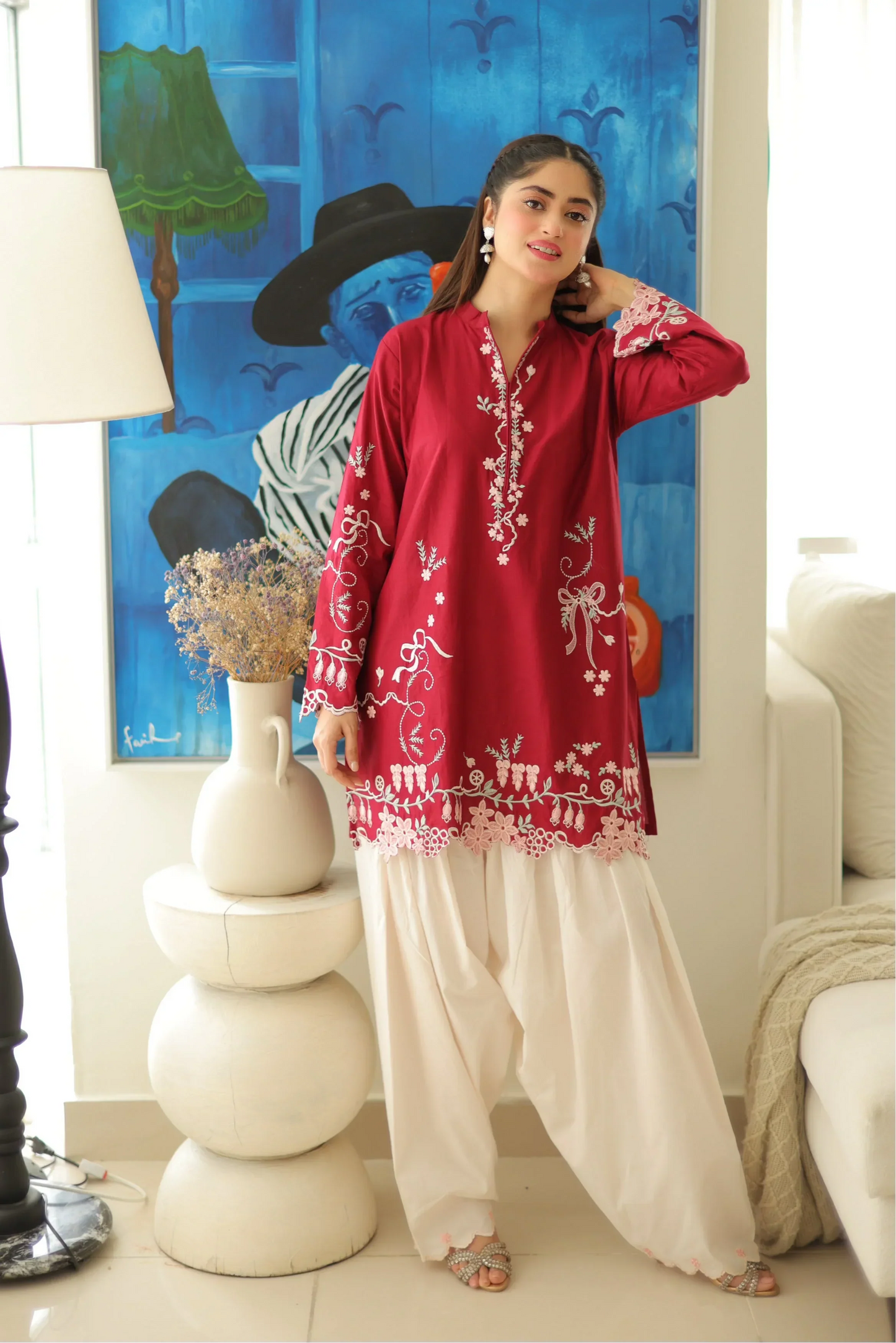Rosette 3 PCs Embroidered Suit for Women | T