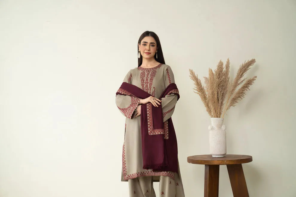 Saba 3PC Women’s Embroidered Suit | Stylish 3 Piece Set P
