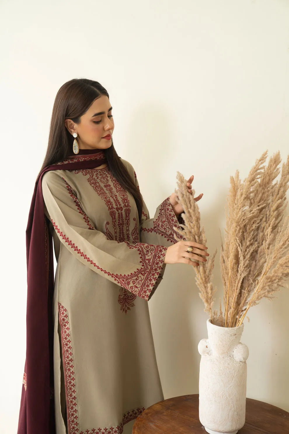 Saba 3PC Women’s Embroidered Suit | Stylish 3 Piece Set P