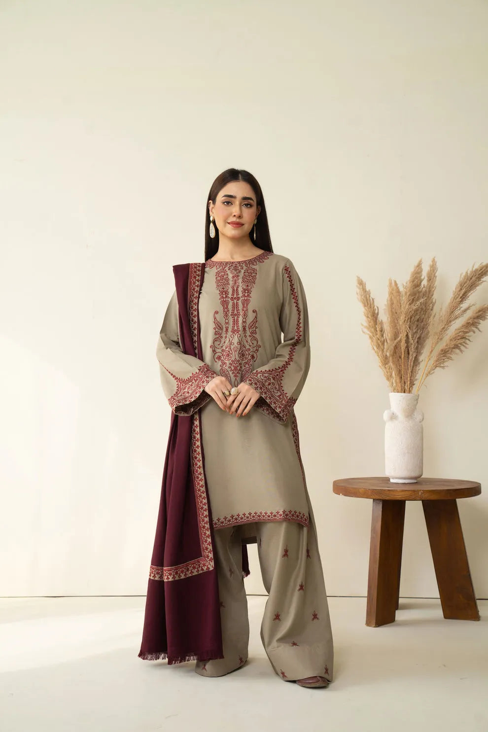 Saba 3PC Women’s Embroidered Suit | Stylish 3 Piece Set P