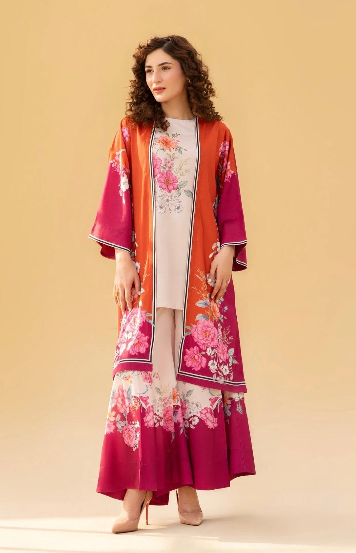 Kajal 3PC Luxury Lawn Suit for Women – Stylish & Trendy P
