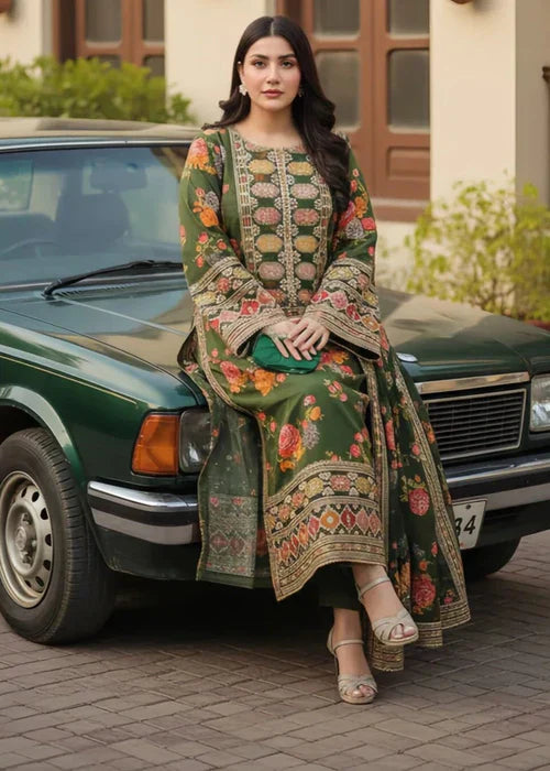 Nafisa Olive 3-piece  – Luxury Embroidered Suit | Ad & P keliza.pk
