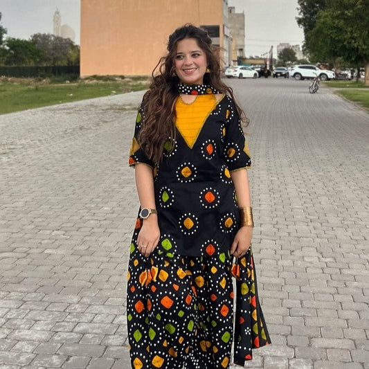 Rangoli Dot Print – Stylish Printed 3 Piece Suit AD