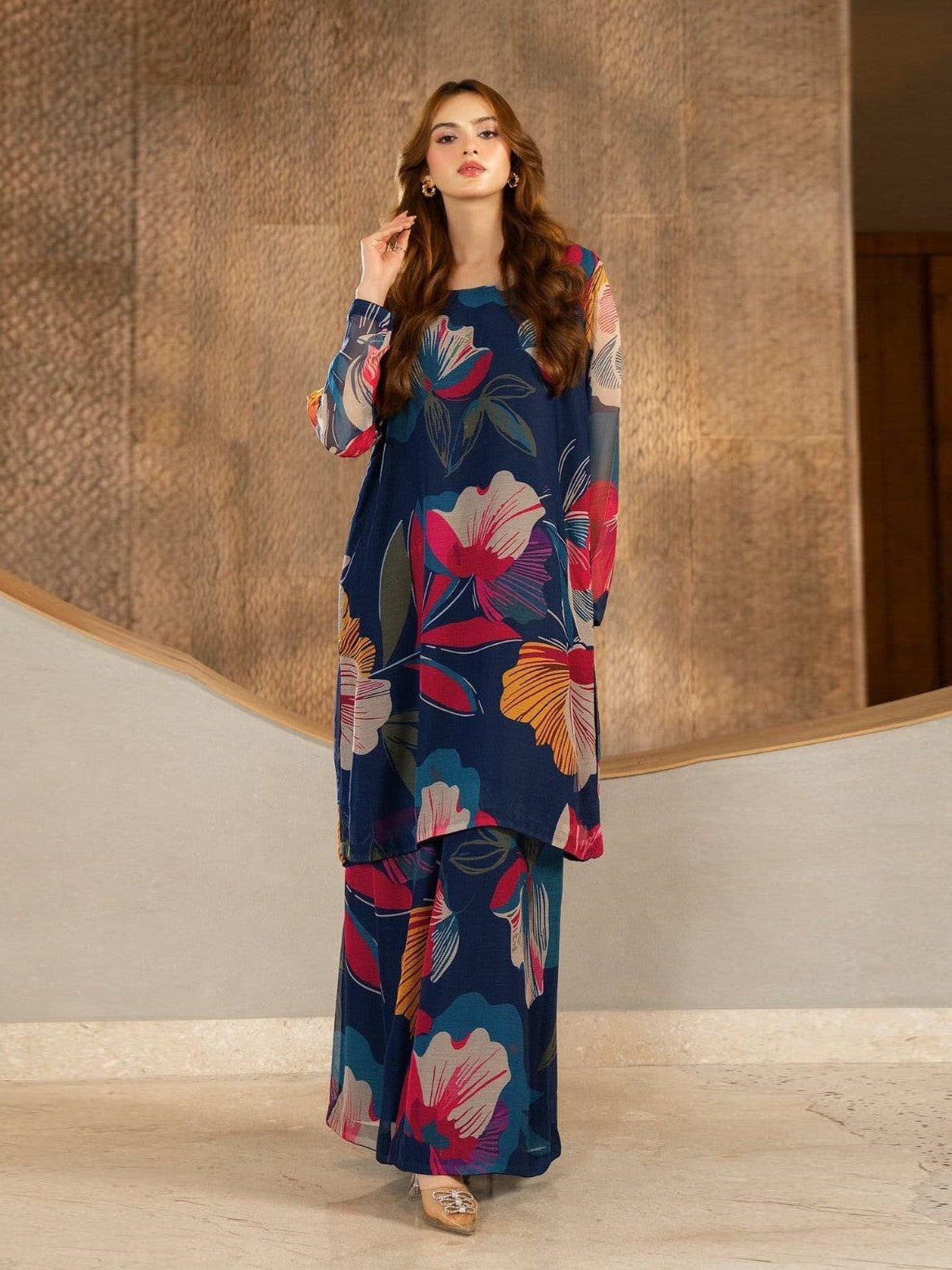 Royal Petal – Floral Printed Co-Ord Set AD