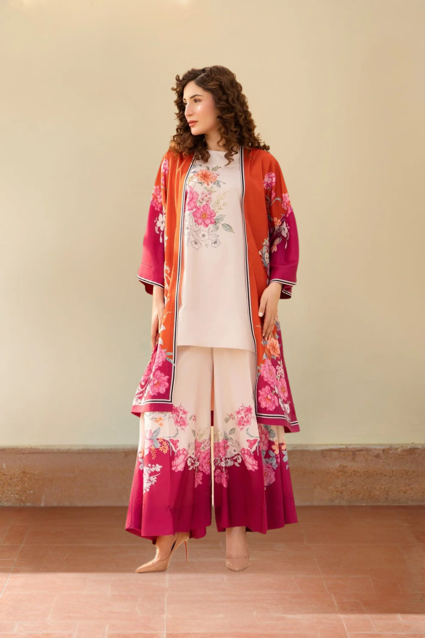 Kajal 3PC Luxury Lawn Suit for Women – Stylish & Trendy P