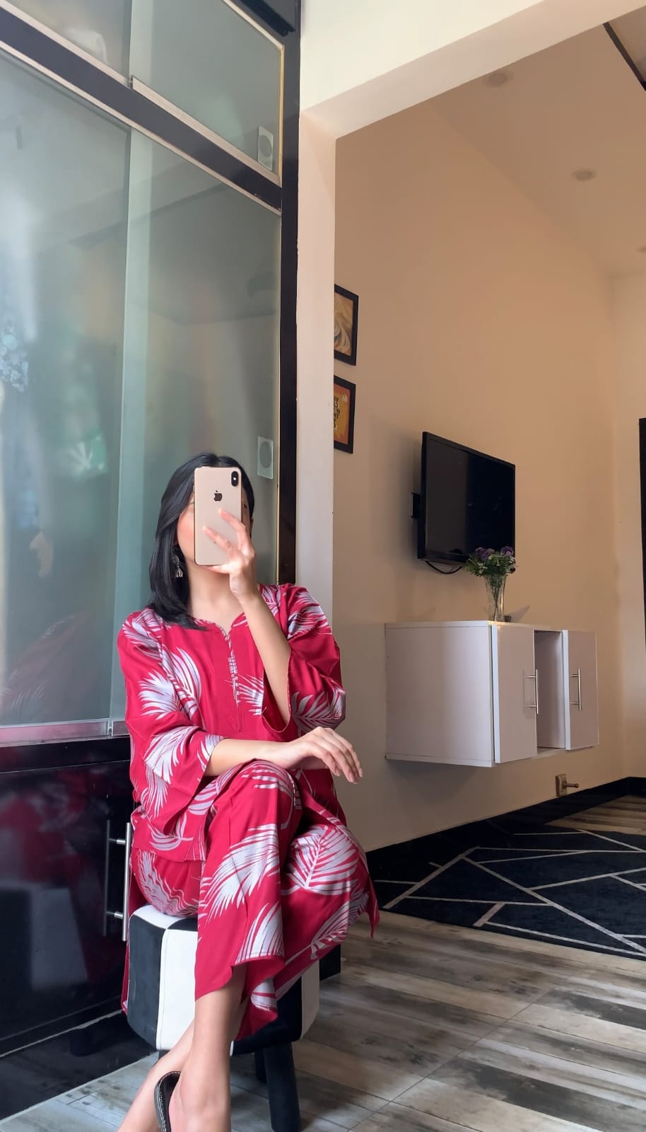 Big Leaf Print 2pcs Suit