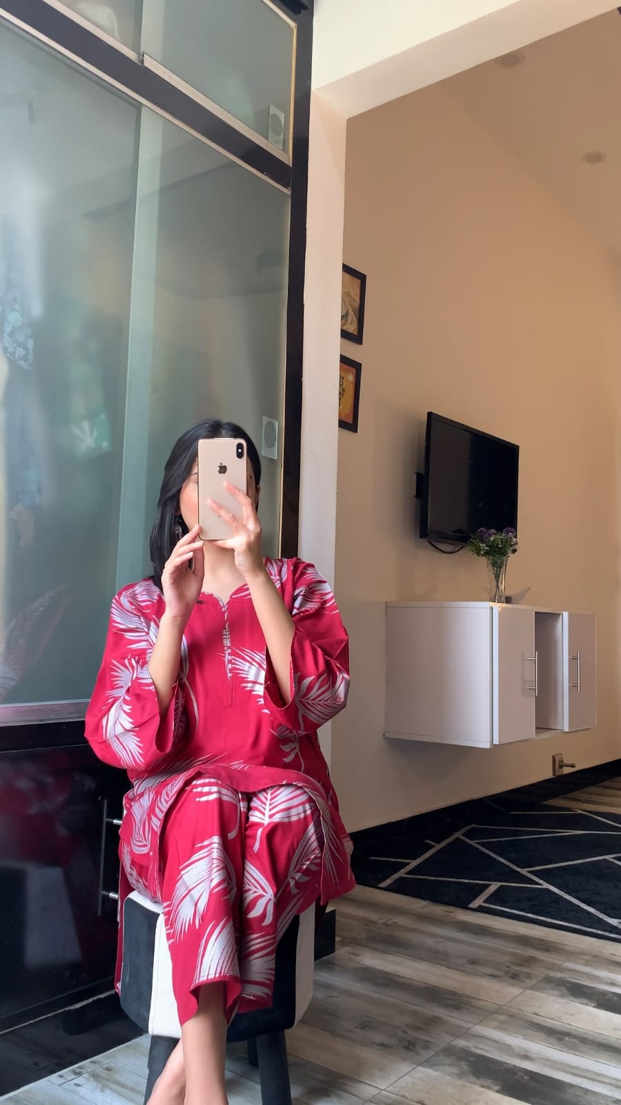 Big Leaf Print 2pcs Suit