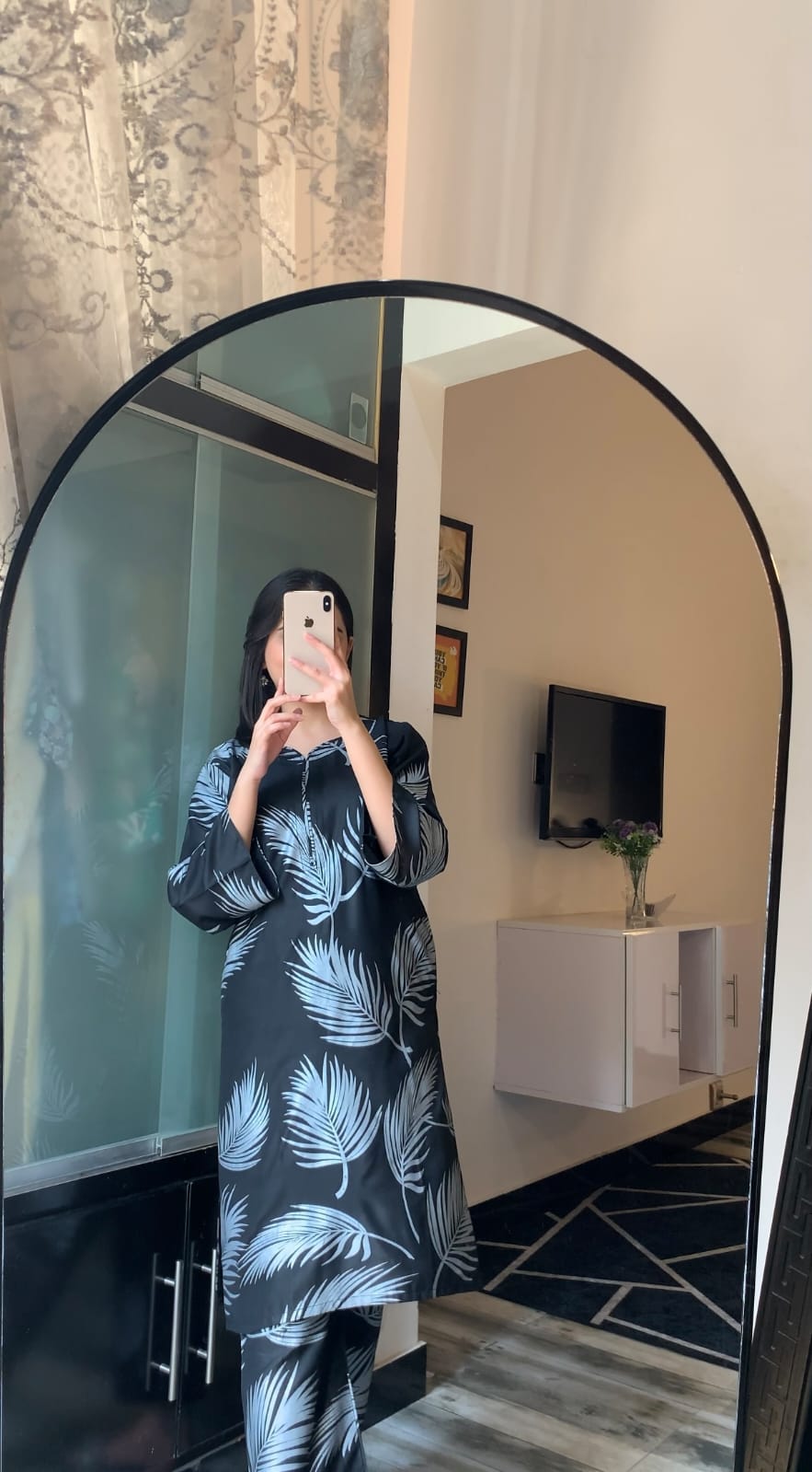 Big Leaf Print 2pcs Suit